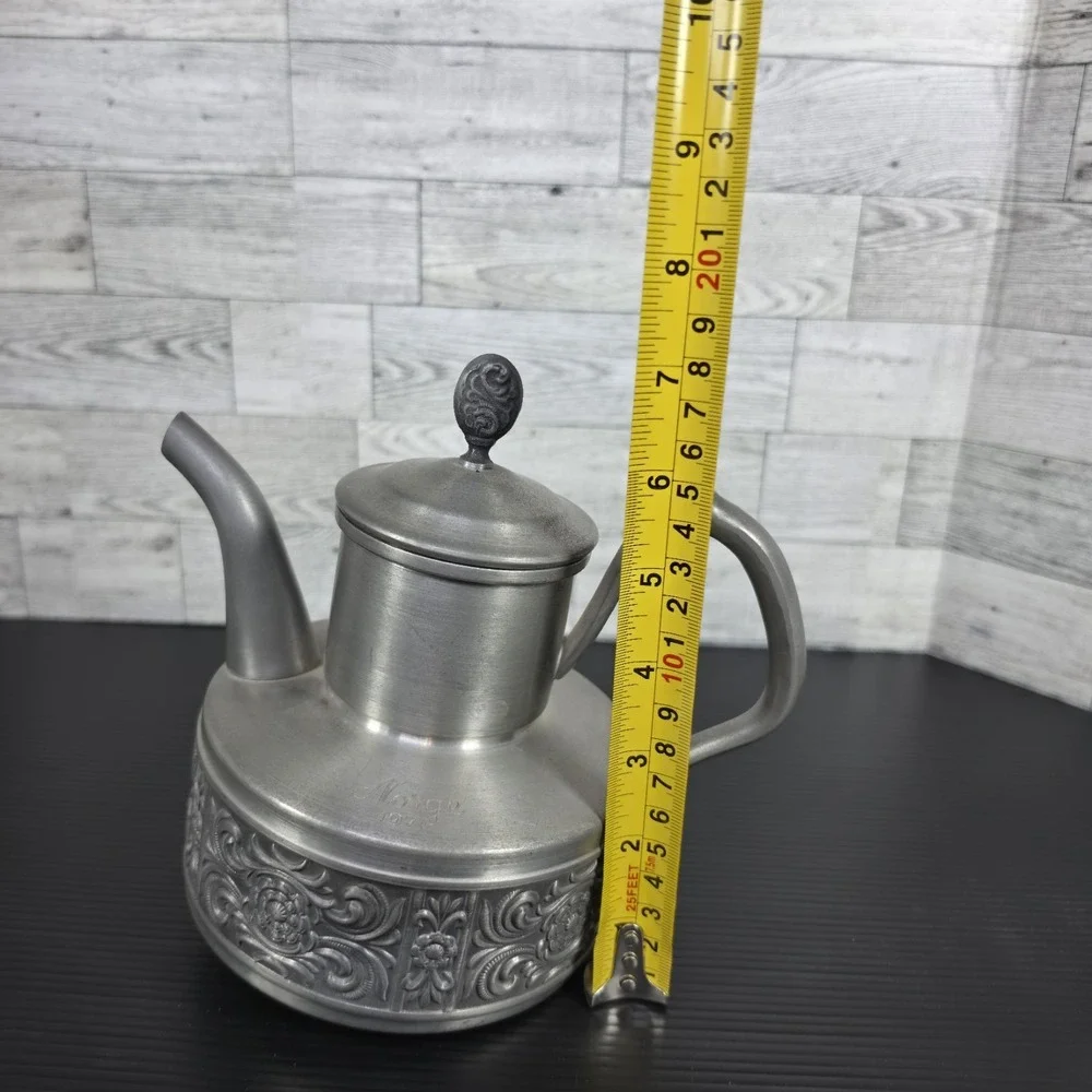 VTG Norske Pewter 1960 Teapot With Lid Made With High Quality Pewter In Norway